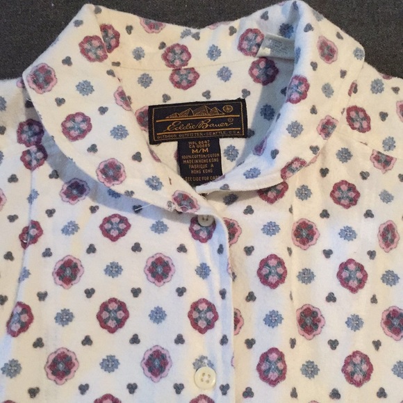 Women’s Eddie Bauer Size M Patterned Flannel Shirt - Picture 2 of 6